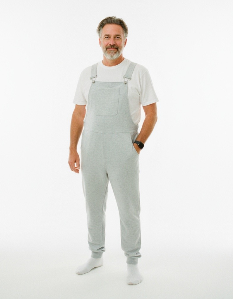 Light Heather Grey Overalls for Adults | Swoveralls