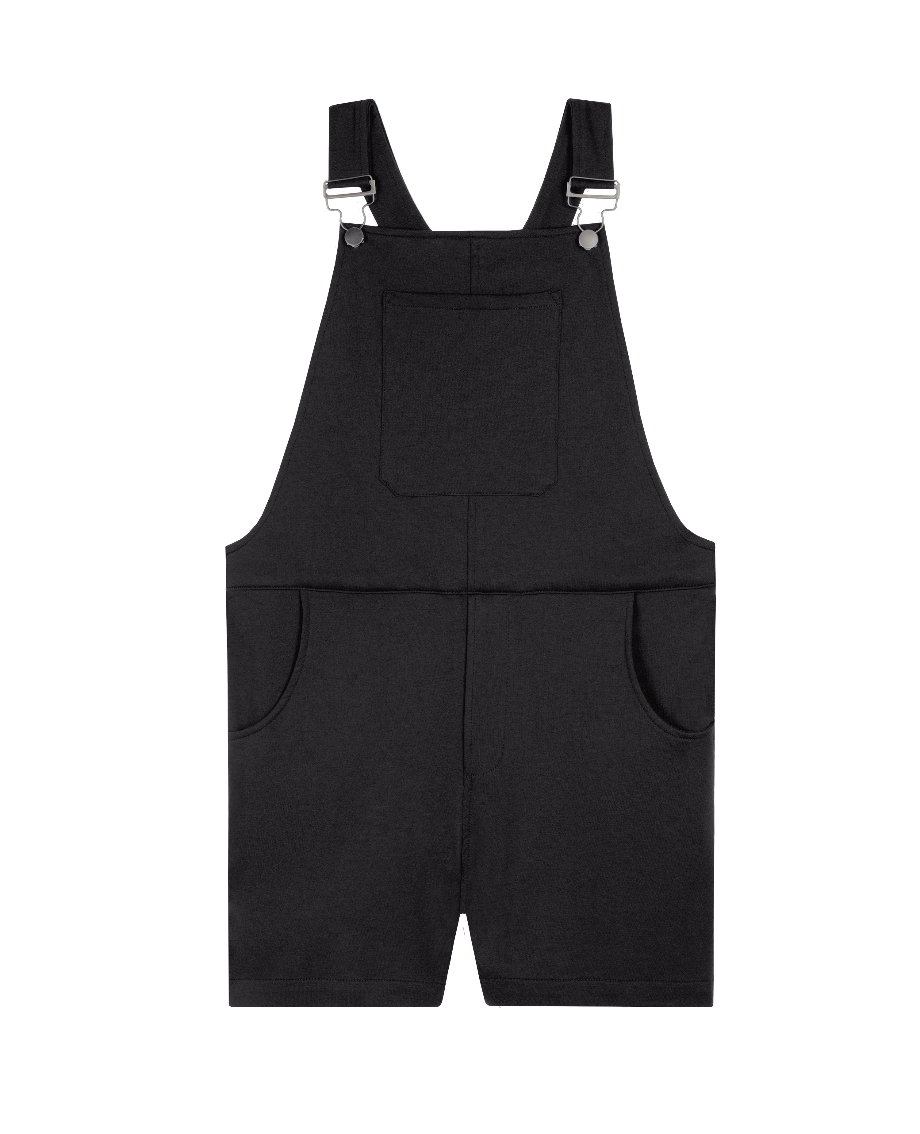 Swovie Shorts - Midnight Black Sweatpant Overalls Swoveralls