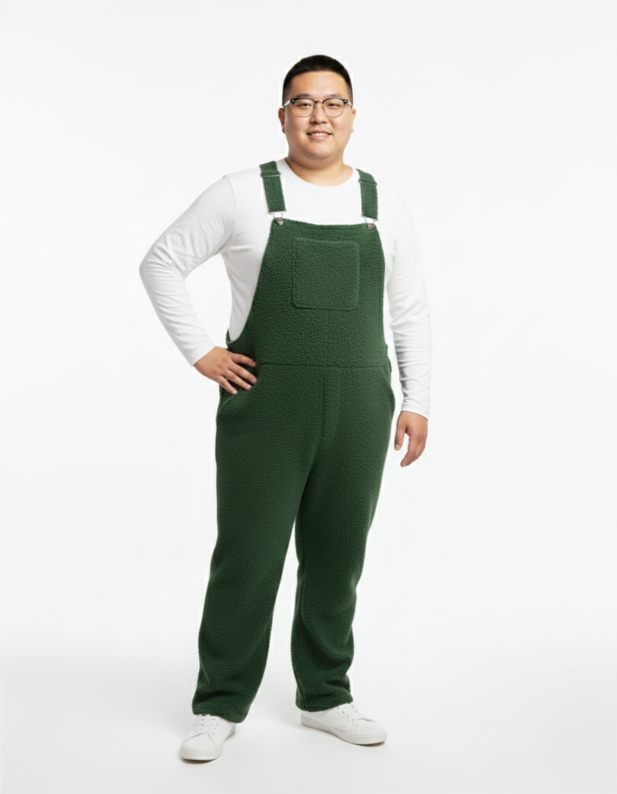 Teddy Fleece Swoveralls - Forest Green