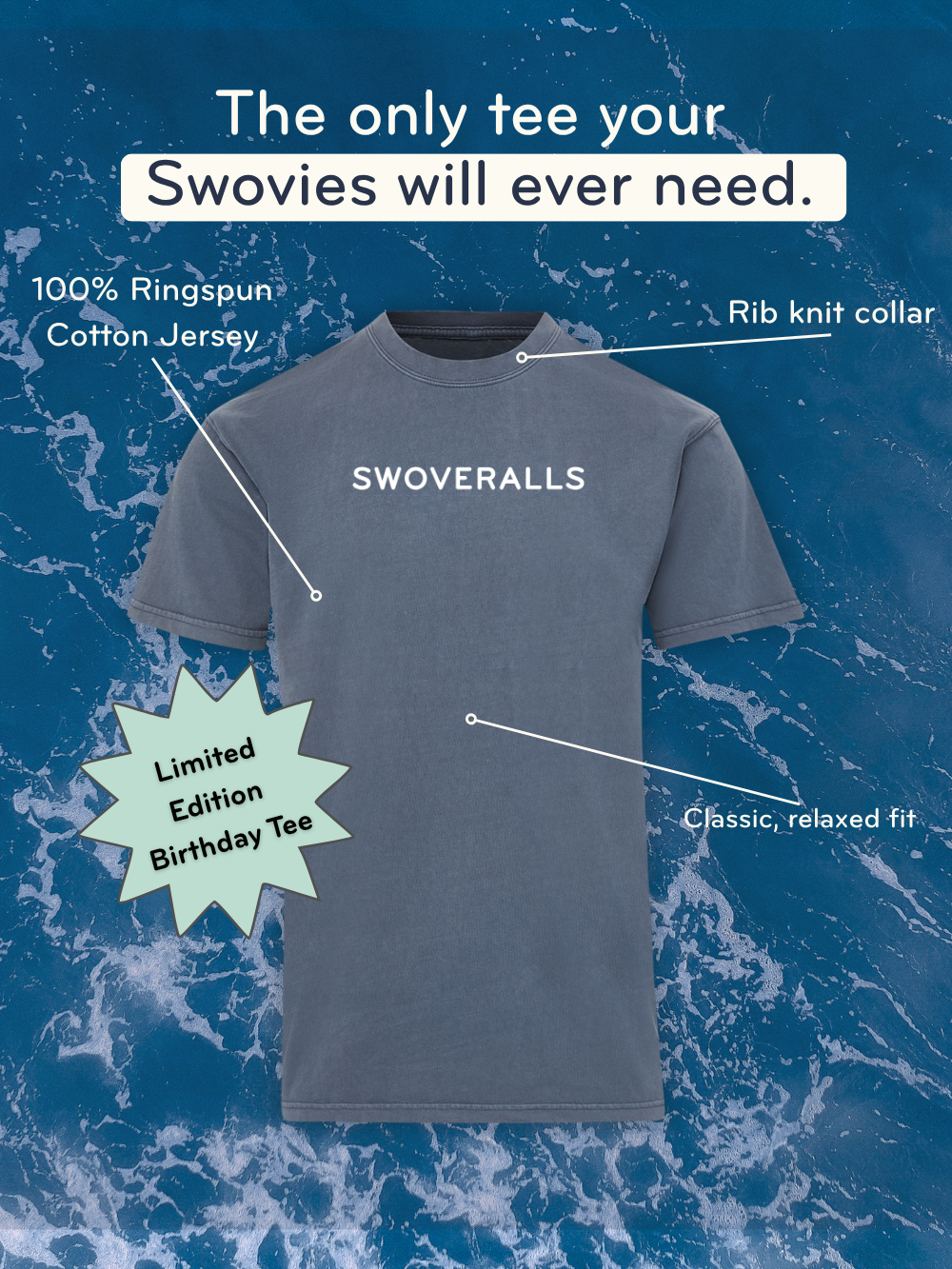 The Birthday Sidekick Tee - Salt Navy