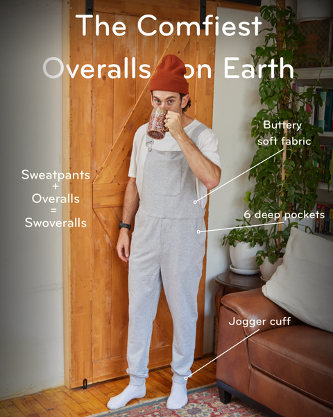 Light Heather Grey Overalls | Soft Fleece Overalls | Swoveralls
