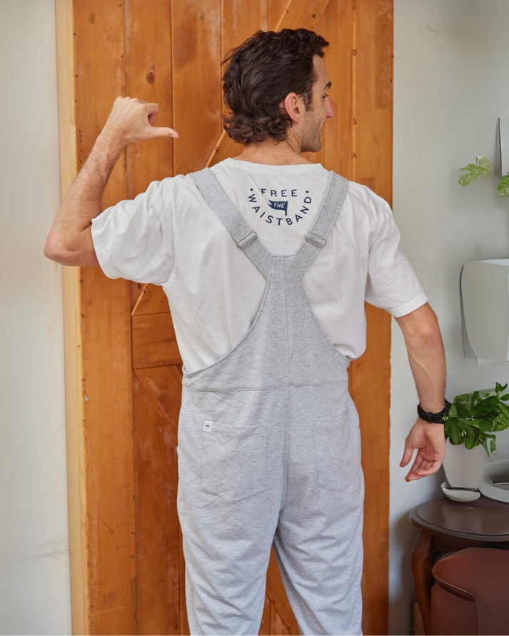 Light Heather Grey Overalls | Soft Fleece Overalls | Swoveralls