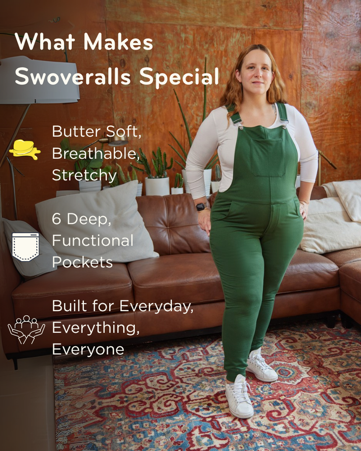 Sweatpant Overalls | Soft Overalls for Adults | Swoveralls