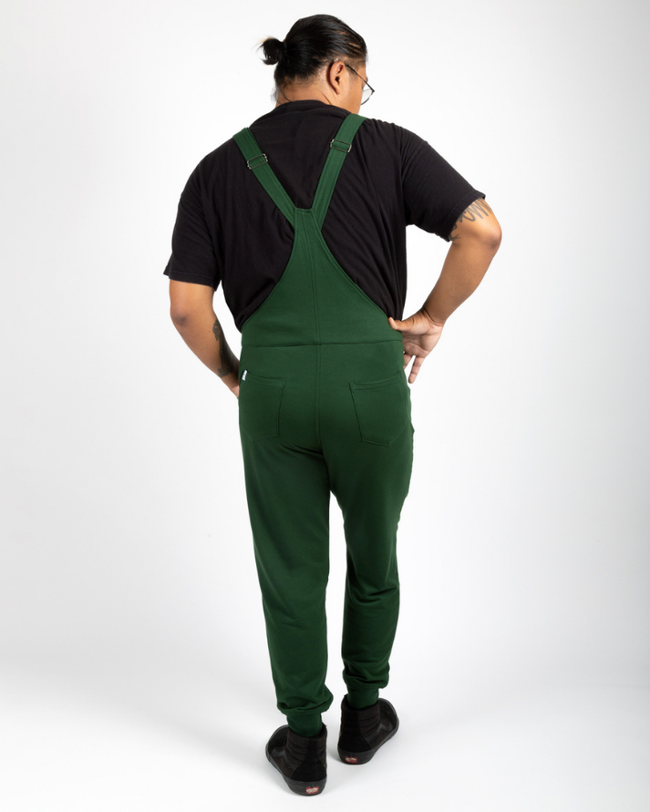 Forest Green Sweatpant Overalls | Soft Fleece Overalls | Swoveralls