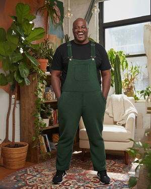 Teddy Fleece Swoveralls - Forest Green