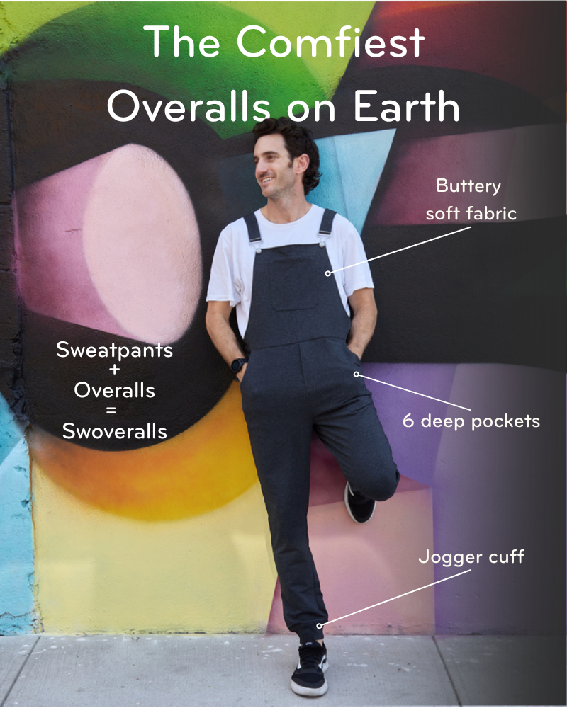 Dark Athletic Grey Overalls | Soft Fleece Overalls | Swoveralls