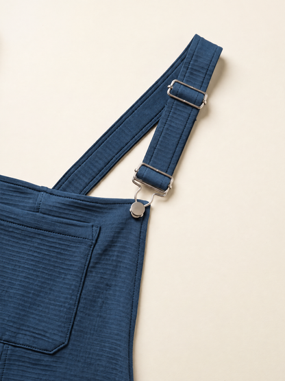 Grid Fleece Swoveralls - Glacier Navy