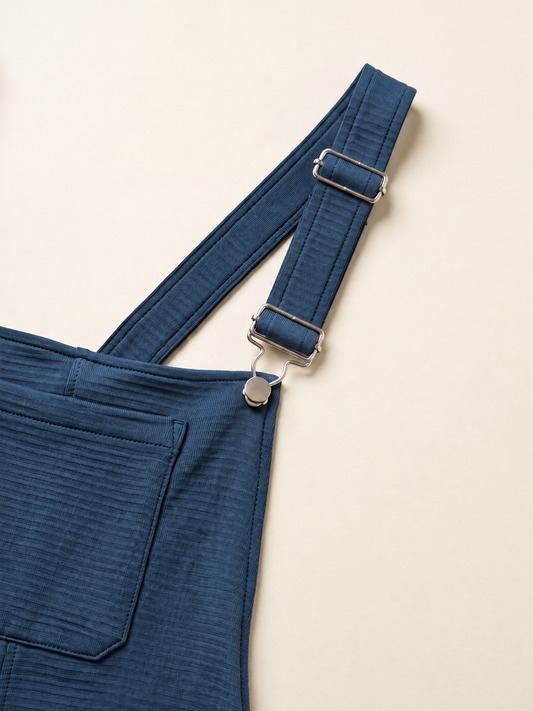 Grid Fleece Swoveralls - Glacier Navy