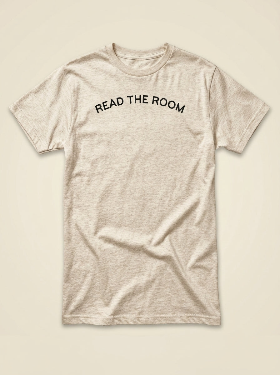 The Sidekick Tee in Oatmeal - READ THE ROOM