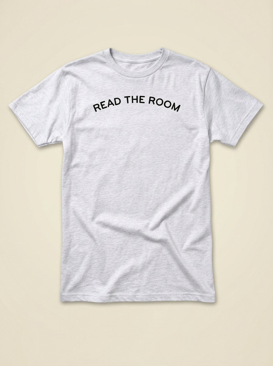 The Sidekick Tee in Marble Heather - READ THE ROOM