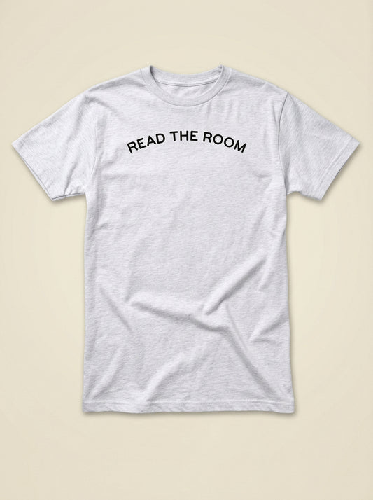 The Sidekick Tee in Marble Heather - READ THE ROOM