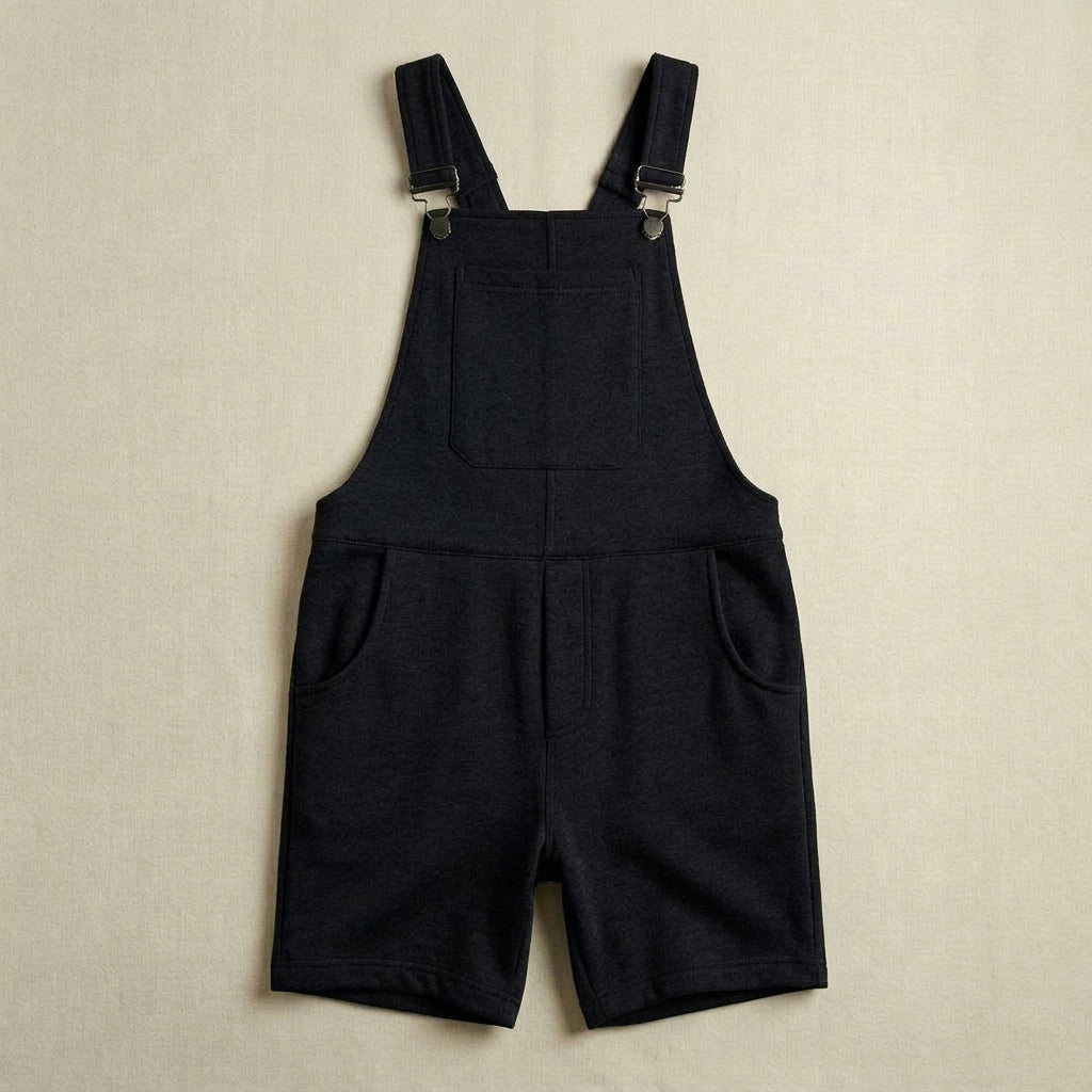 Midnight Black Overall Shorts | Soft Short Overalls | Swoveralls