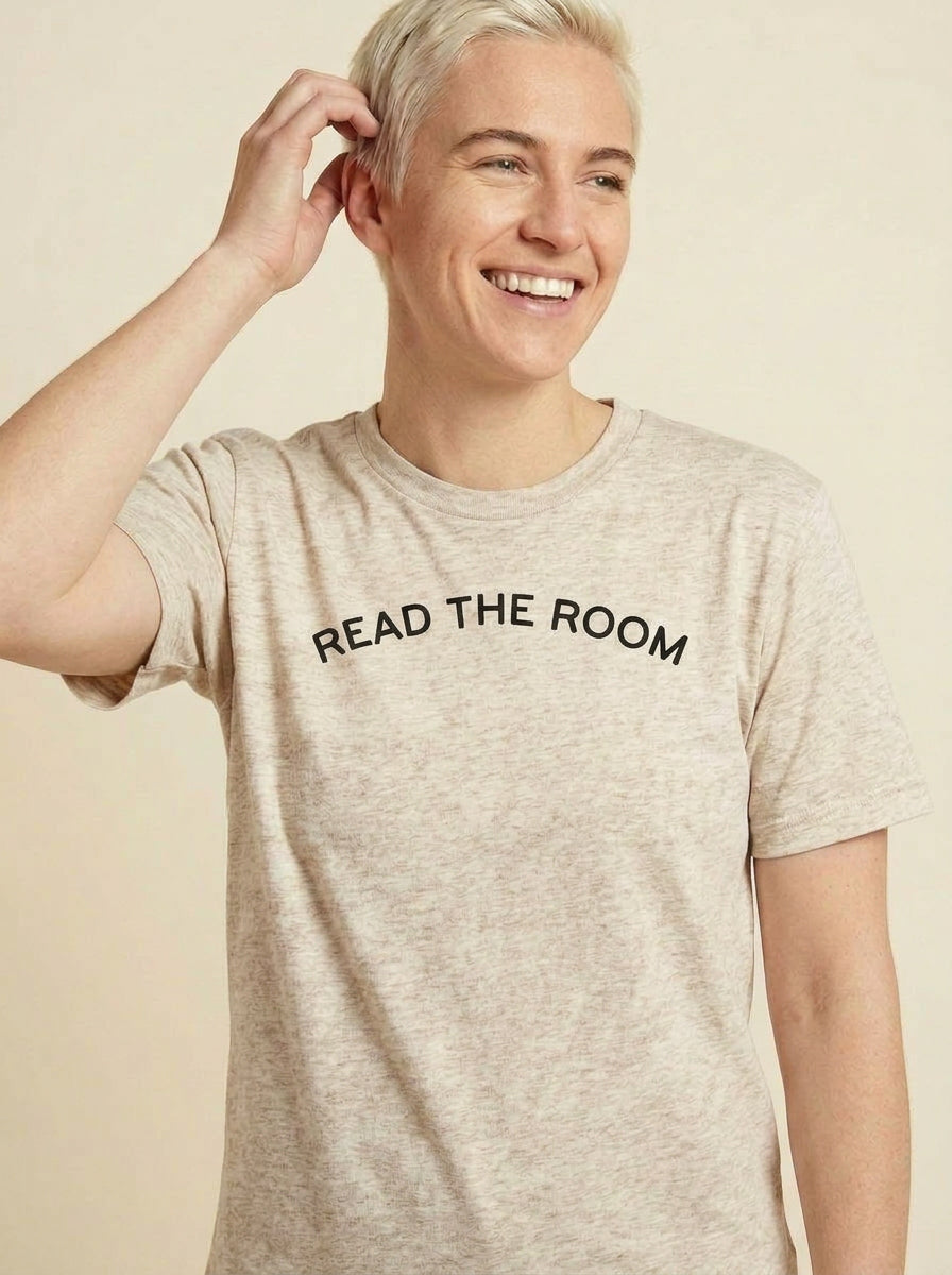 The Sidekick Tee in Oatmeal - READ THE ROOM